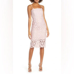 NWT Bardot Lina Lace Sheath Cocktail Dress Pink Rose Size 6/S